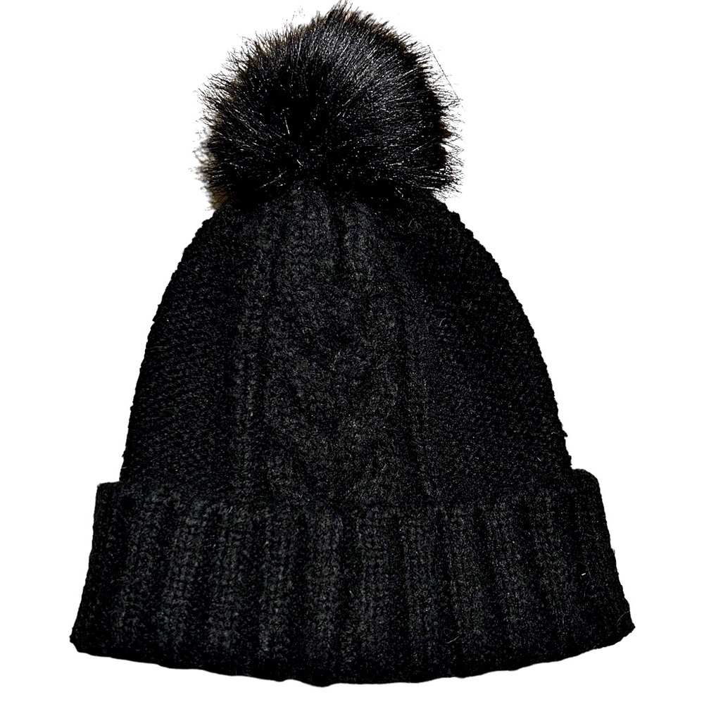 Express Black Pom Pom beanie